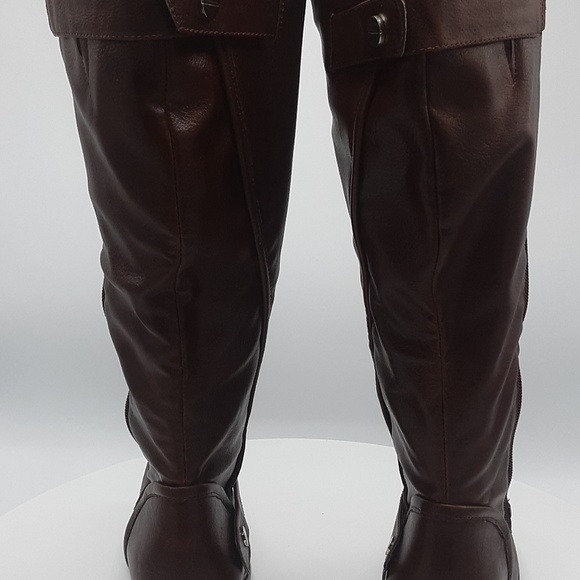Style & Co. Knee-High Cognac Leather Heeled Boots - Picture 5 of 7